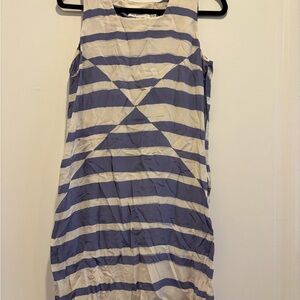 See By Chloe Blue and White Striped Midi Dress